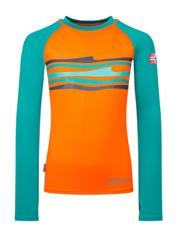 Trollkids Badeshirt "Haukland T" in Orange/ Blau