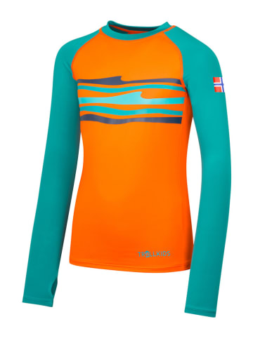Trollkids Badeshirt "Haukland T" in Orange/ Blau