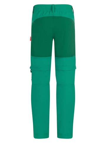 Trollkids Spodnie trekkingowe Zipp-Off "Nordfjord" - Regular fit - w kolorze zielonym