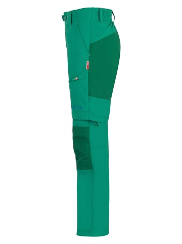 Trollkids Spodnie trekkingowe Zipp-Off "Nordfjord" w kolorze zielonym