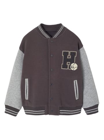 vertbaudet Sweatjacke in Braun/ Grau