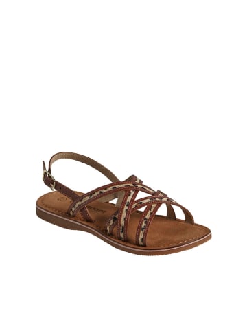 vertbaudet Leren sandalen "Croise" bruin