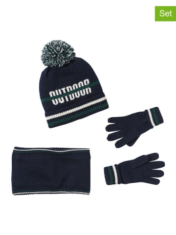 vertbaudet 3-delige winterset donkerblauw/wit/groen