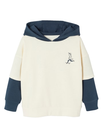 vertbaudet Hoodie in Creme/ Dunkelblau