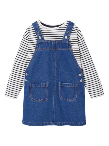 vertbaudet 2tlg. Outfit in Blau/ Weiß