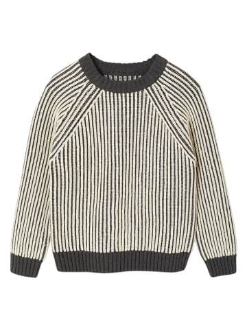 vertbaudet Pullover in Anthrazit/ Weiß