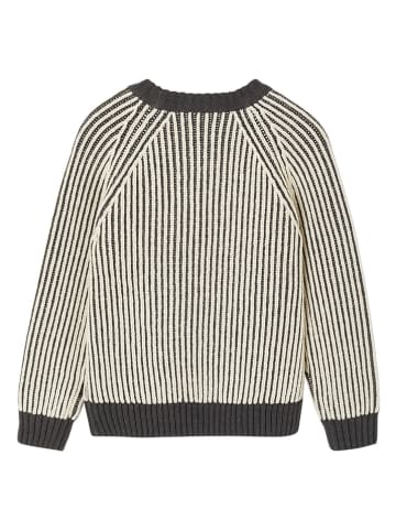 vertbaudet Pullover in Anthrazit/ Weiß