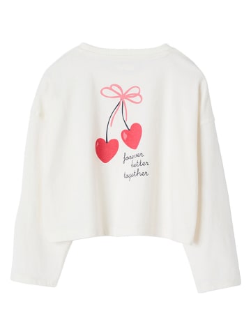 vertbaudet Longsleeve in Weiß/ Rot