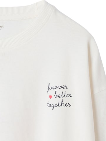 vertbaudet Longsleeve in Weiß/ Rot