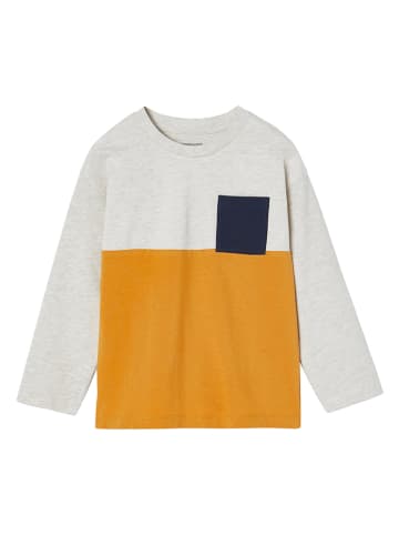 vertbaudet Longsleeve lichtgrijs/oranje