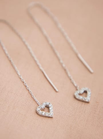 Lodie Silver Zilveren oorhangers met edelstenen