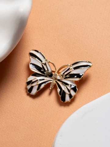 Lodie Silver Broche goudkleurig/wit/zwart