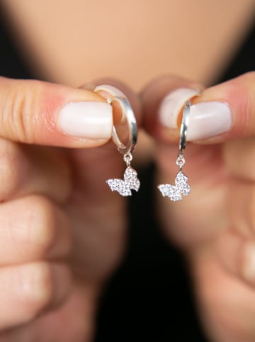 Lodie Silver Srebrne kolczyki-kreole z cyrkoniami