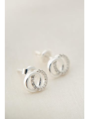 Lodie Silver Zilveren oorstekers met edelstenen