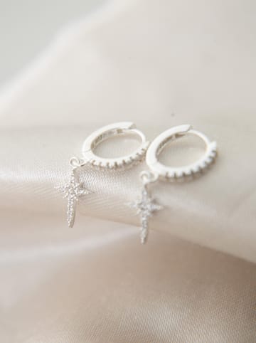 Lodie Silver Srebrne kolczyki-kreole z cyrkoniami