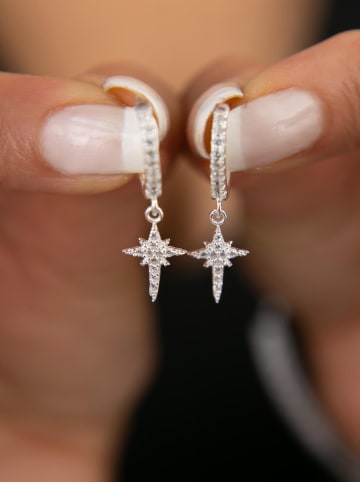 Lodie Silver Zilveren creolen met edelstenen