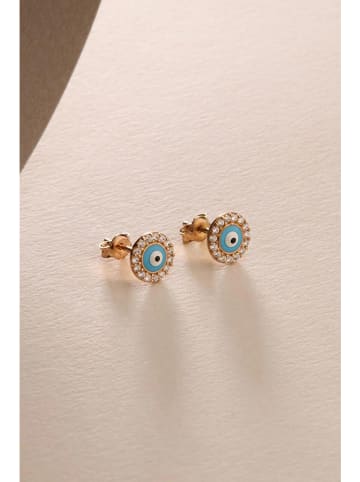 Lodie Silver Rosévergold. Silber-Ohrstecker mit Edelsteinen