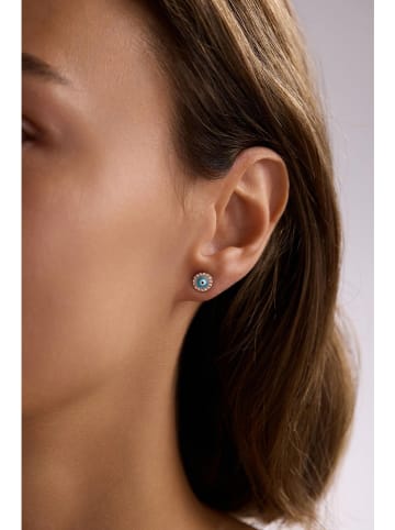 Lodie Silver Pozłacane kolczyki-wkrętki z cyrkoniami