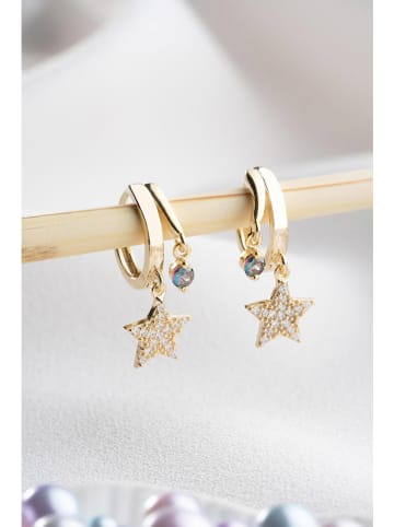 Lodie Silver Zilveren oorringen met edelstenen