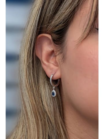 Lodie Silver Zilveren oorringen met edelstenen