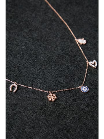 Lodie Silver Srebrny naszyjnik z elementami ozdobnymi - dł. 43 cm