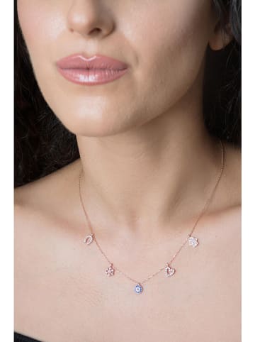 Lodie Silver Srebrny naszyjnik z elementami ozdobnymi - dł. 43 cm