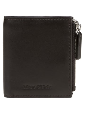 Marc O'Polo Skórzany portfel w kolorze brązowym - 9 x 10 x 2 cm