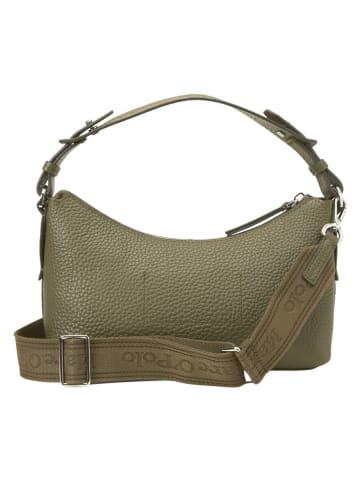 Marc O'Polo Leder-Schultertasche in Oliv - (B)30 x (H)18 x (T)10 cm