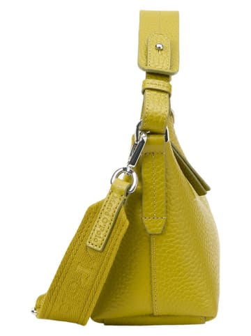 Marc O'Polo Leder-Schultertasche in Limette - (B)30 x (H)18 x (T)10 cm