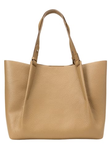 Marc O'Polo Leder-Shopper in Beige - (B)43 x (H)31 x (T)15 cm