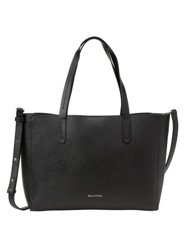 Marc O'Polo Skórzany shopper bag w kolorze czarnym - 37 x 29 x 9 cm
