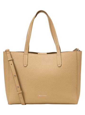 Marc O'Polo Skórzany shopper bag w kolorze beżowym - 37 x 29 x 9 cm