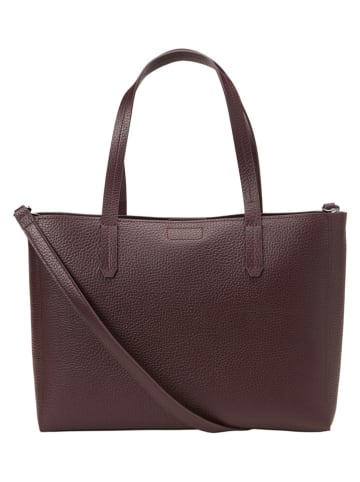 Marc O'Polo Leder-Shopper in Aubergine - (B)37 x (H)29 x (T)9 cm