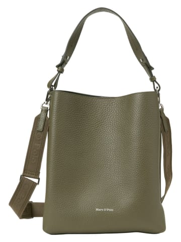 Marc O'Polo Leder-Schultertasche in Oliv - (B)26 x (H)33 x (T)12 cm