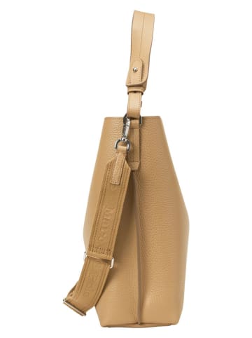 Marc O'Polo Leder-Schultertasche in Beige - (B)26 x (H)33 x (T)12 cm