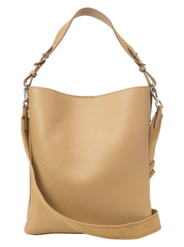 Marc O'Polo Skórzana torebka w kolorze beżowym - 26 x 33 x 12 cm