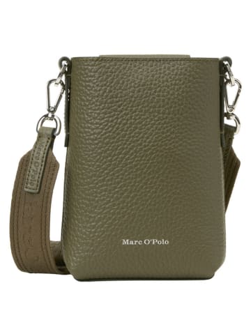 Marc O'Polo Skórzana torebka w kolorze oliwkowym na telefon - 13 x 20 x 4,5 cm