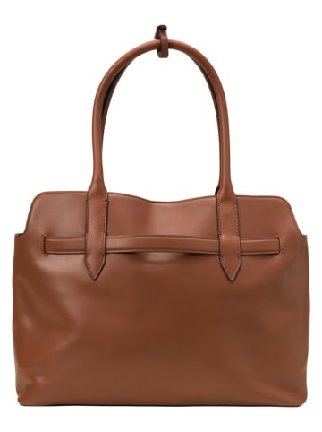 Marc O'Polo Skórzany shopper bag w kolorze jasnobrązowym - 42 x 32 x 13 cm