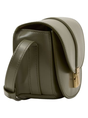 Marc O'Polo Leder-Umhängetasche in Oliv - (B)22 x (H)15 x (T)8 cm