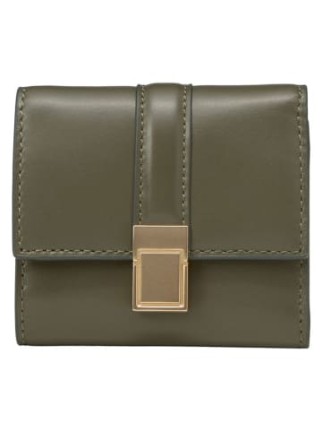 Marc O'Polo Skórzany portfel w kolorze oliwkowym - 10 x 10 x 2 cm