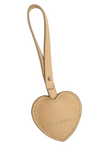 Marc O'Polo Skórzany brelok w kolorze beżowym do kluczy - 6,5 x 15 x 0,5 cm