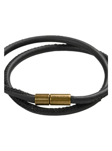 Marc O'Polo Leder-Armband in Schwarz - (L)39 cm