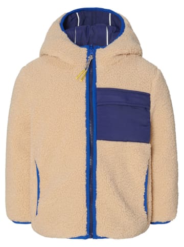 Noppies Wende-Fleecejacke "Lahti" in Beige/ Blau
