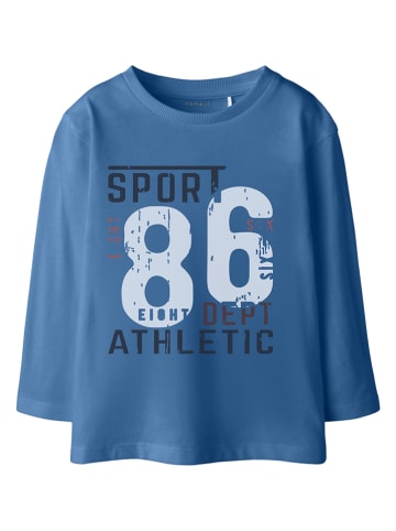 name it 2-delige set: longsleeves blauw/bruin/wit