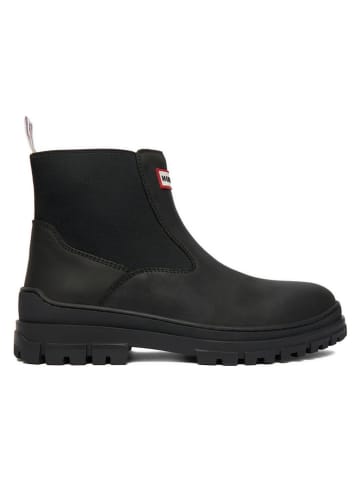 Hunter Leder-Chelsea-Boots in Schwarz