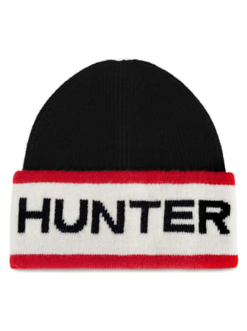 Hunter Mütze in Schwarz/ Creme/ Rot