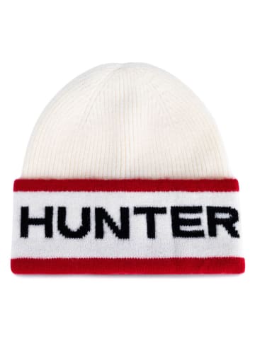 Hunter Mütze in Creme/ Rot/ Schwarz