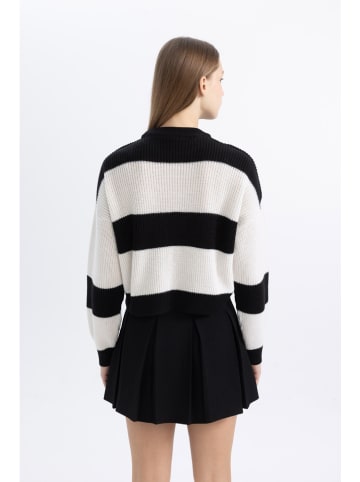 DeFacto Pullover in Schwarz/ Weiß