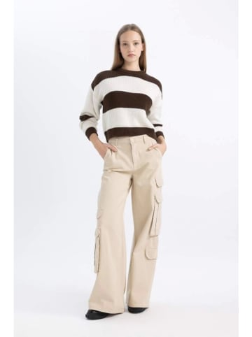 DeFacto Trui bruin/wit