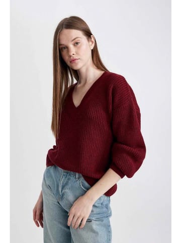 DeFacto Pullover in Bordeaux